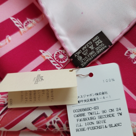 Hermes Carre Ginza Special Silk Scarf - Pink - Picture 8 of 10